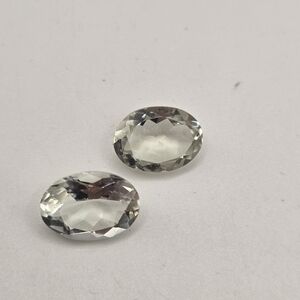 Two Oval Green Natural Un Treated Amethyst Prasiolite Totaling 10.65 CWT